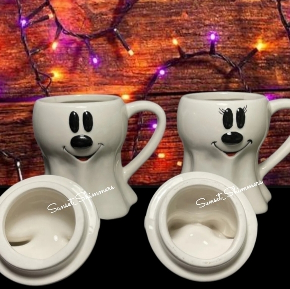 DISNEY Halloween Ghost Mickey Mouse Minnie Mugs Cookie Jar Canister Salt Pepper - Picture 9 of 11